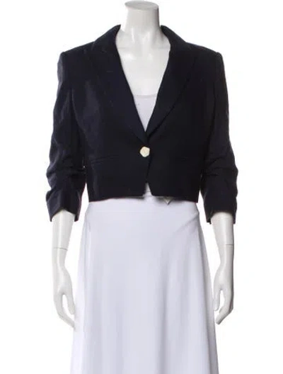 Pre-owned Veronica Beard Linen Blazer In Blue