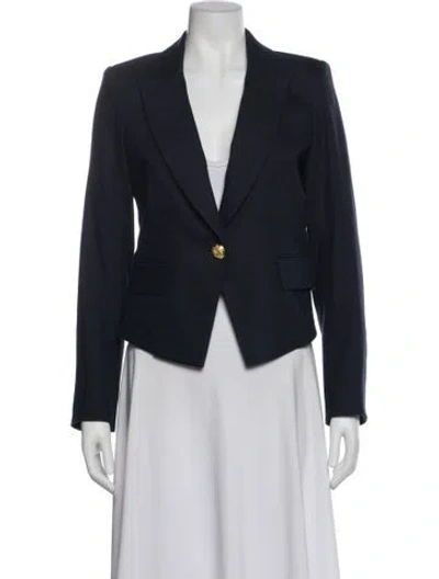 Pre-owned Veronica Beard Linen Blazer In Blue
