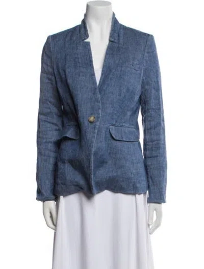 Pre-owned Veronica Beard Linen Blazer In Blue