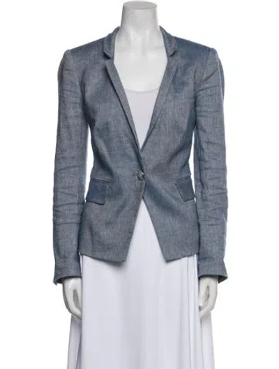 Pre-owned Veronica Beard Linen Blazer In Blue