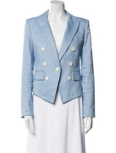 Pre-owned Veronica Beard Linen Blazer In Blue