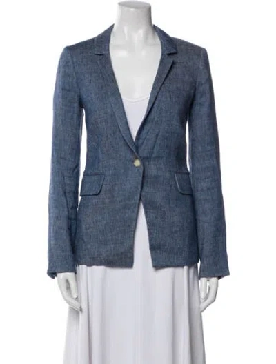 Pre-owned Veronica Beard Linen Blazer In Blue