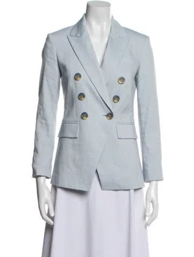 Pre-owned Veronica Beard Linen Blazer In Blue