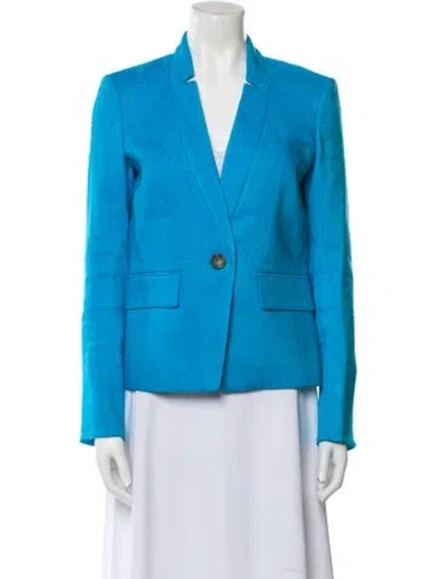 Pre-owned Veronica Beard Linen Blazer In Blue