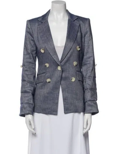 Pre-owned Veronica Beard Linen Blazer In Blue