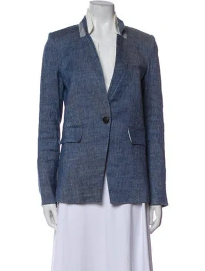 Pre-owned Veronica Beard Linen Blazer In Blue