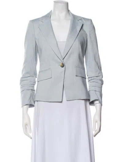 Pre-owned Veronica Beard Linen Blazer In Blue