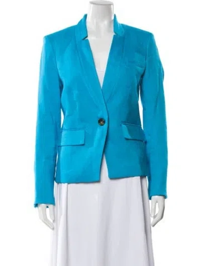 Pre-owned Veronica Beard Linen Blazer In Blue