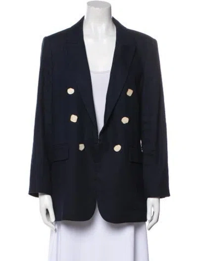 Pre-owned Veronica Beard Linen Blazer In Blue