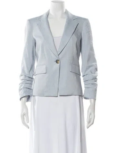 Pre-owned Veronica Beard Linen Blazer In Blue