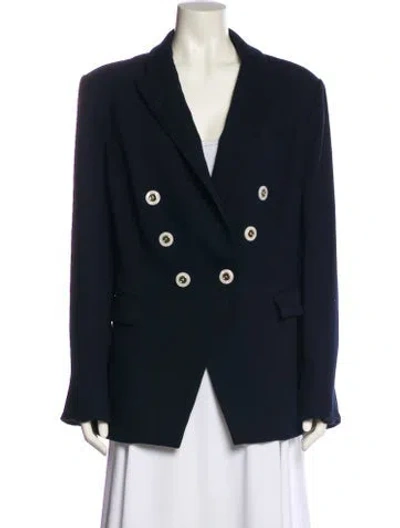 Pre-owned Veronica Beard Linen Blazer In Blue