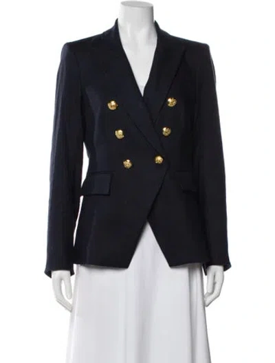 Pre-owned Veronica Beard Linen Blazer In Blue