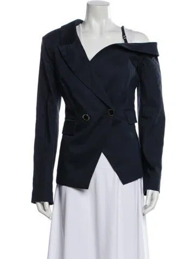 Pre-owned Veronica Beard Linen Blazer In Blue