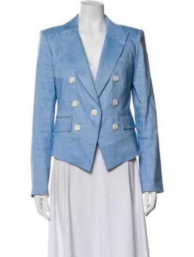 Pre-owned Veronica Beard Linen Blazer In Blue