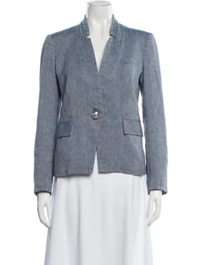 Pre-owned Veronica Beard Linen Blazer In Blue