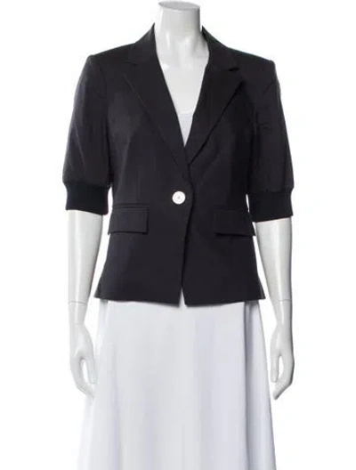 Pre-owned Veronica Beard Linen Blazer In Blue