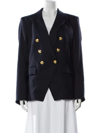 Pre-owned Veronica Beard Linen Blazer In Blue