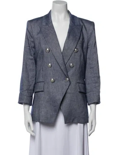 Pre-owned Veronica Beard Linen Blazer In Blue
