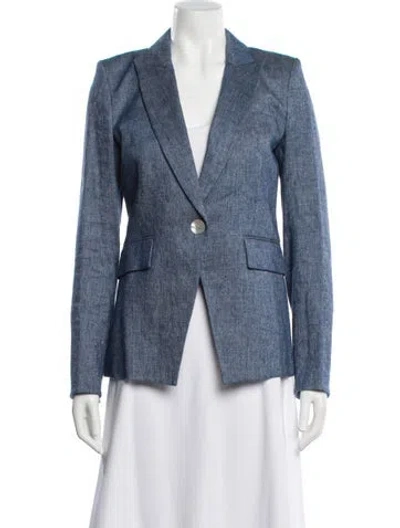 Pre-owned Veronica Beard Linen Blazer In Blue