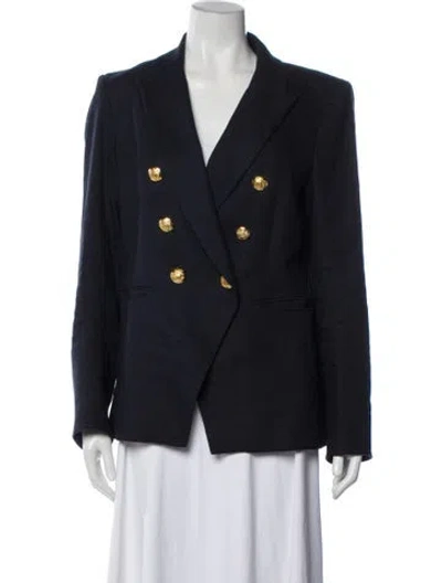 Pre-owned Veronica Beard Linen Blazer In Blue