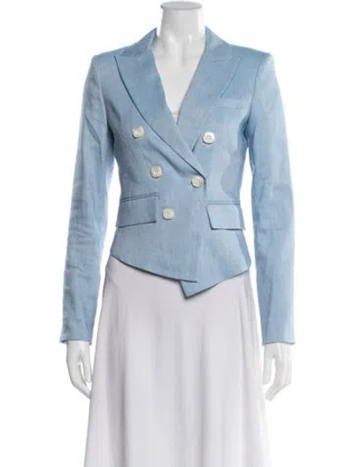Pre-owned Veronica Beard Linen Blazer In Blue