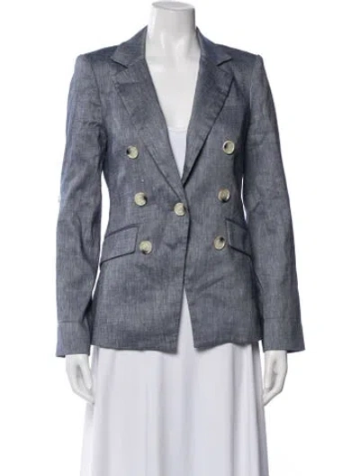 Pre-owned Veronica Beard Linen Blazer In Blue