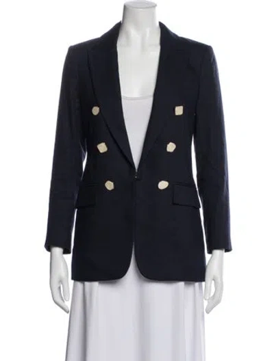 Pre-owned Veronica Beard Linen Blazer In Blue