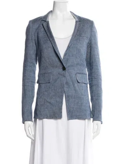 Pre-owned Veronica Beard Linen Blazer In Blue