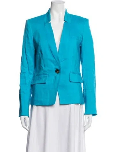 Pre-owned Veronica Beard Linen Blazer In Blue