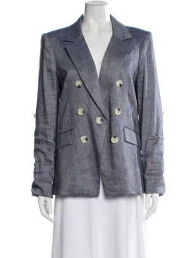 Pre-owned Veronica Beard Linen Blazer In Blue