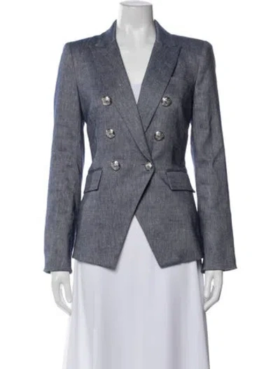 Pre-owned Veronica Beard Linen Blazer In Blue