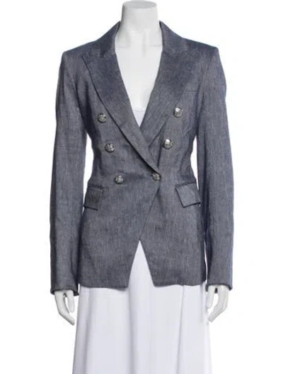 Pre-owned Veronica Beard Linen Blazer In Blue