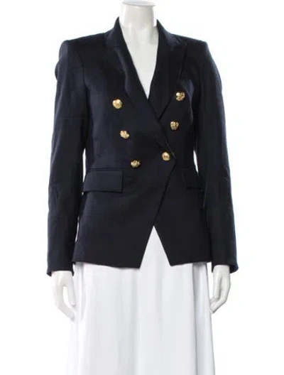 Pre-owned Veronica Beard Linen Blazer In Blue