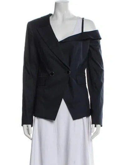 Pre-owned Veronica Beard Linen Blazer In Blue