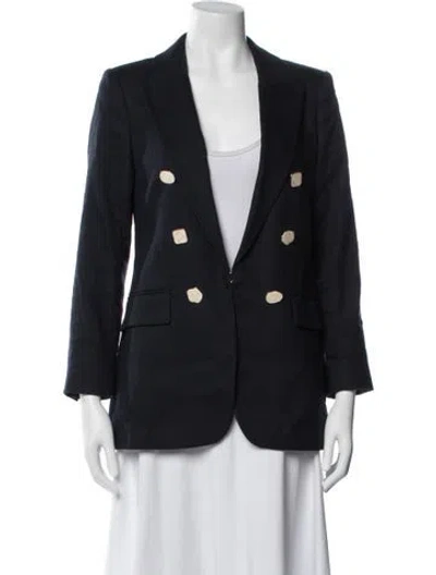 Pre-owned Veronica Beard Linen Blazer In Blue
