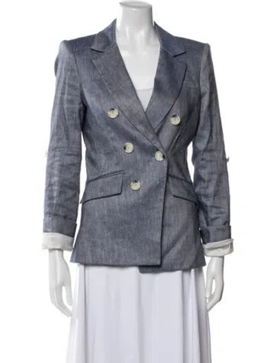 Pre-owned Veronica Beard Linen Blazer In Blue