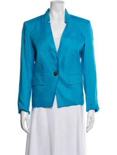 Pre-owned Veronica Beard Linen Blazer In Blue