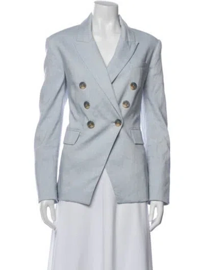 Pre-owned Veronica Beard Linen Blazer In Blue