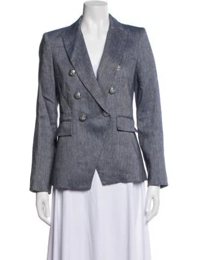 Pre-owned Veronica Beard Linen Blazer In Blue