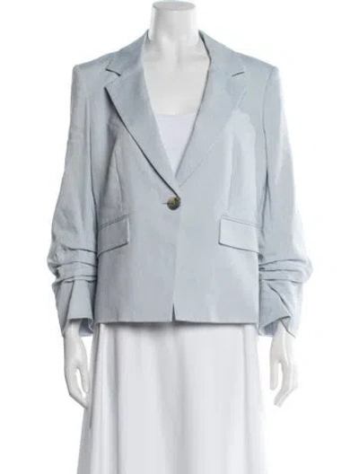 Pre-owned Veronica Beard Linen Blazer In Blue
