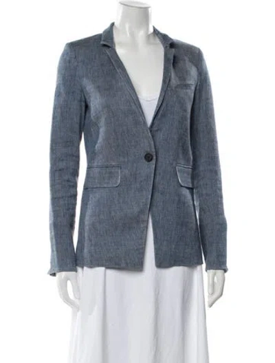 Pre-owned Veronica Beard Linen Blazer In Blue