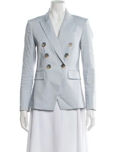 Pre-owned Veronica Beard Linen Blazer In Blue