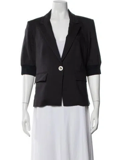 Pre-owned Veronica Beard Linen Blazer In Blue