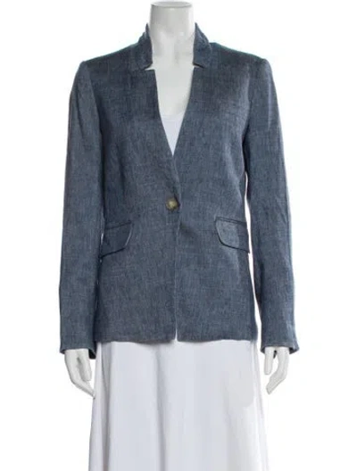Pre-owned Veronica Beard Linen Blazer In Blue
