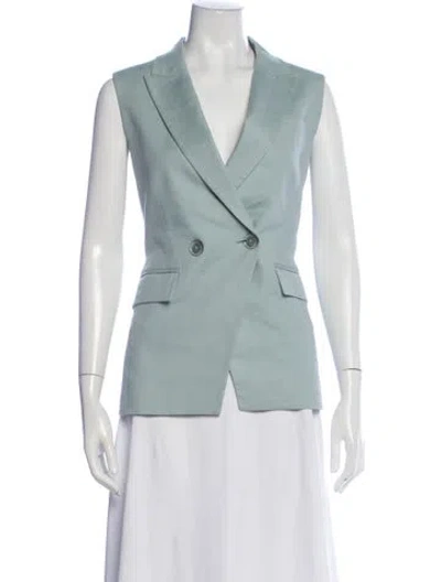 Pre-owned Veronica Beard Linen Blazer In Blue