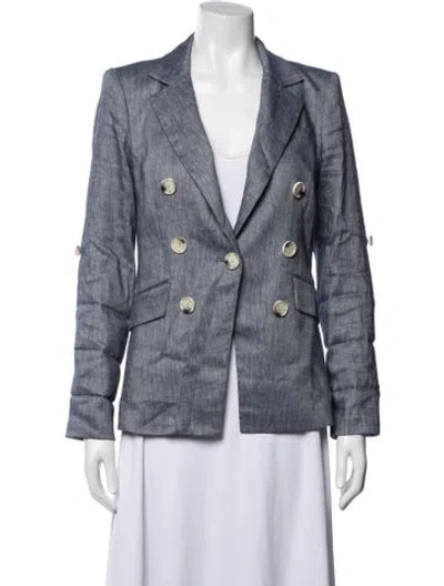 Pre-owned Veronica Beard Linen Blazer In Blue