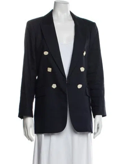 Pre-owned Veronica Beard Linen Blazer In Blue