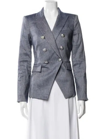 Pre-owned Veronica Beard Linen Blazer In Blue