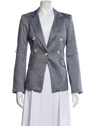 Pre-owned Veronica Beard Linen Blazer In Blue
