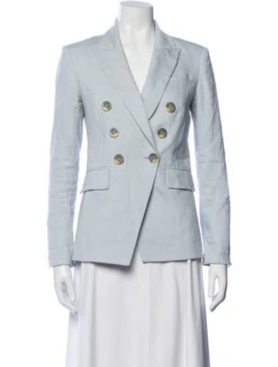 Pre-owned Veronica Beard Linen Blazer In Blue